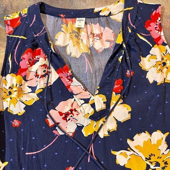 Old Navy Women’s Blue Floral V-Neck Shift Dress Medium - Picture 7 of 11